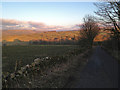 View of the distant fells from the Whitrigg to Ireby road