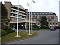 The main entrance at the Celtic Manor Hotel, Newport