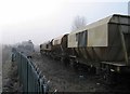 Ballast train in passing loop north of Oakham Station