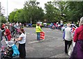 Crowds dispersing after Olympic Torch passed by on Burton Road