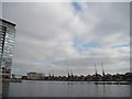 View of the Royal Docks apartments from outside the Emirates Royal Docks cable car stop