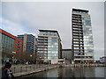 View of apartments on Western Gateway from outside the Emirates Royal Docks cable car stop #2