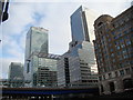 TQ3780 : View of the HSBC Building and One Canada Square from West India Quay #2 by Robert Lamb