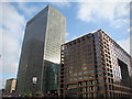 View of the Morgan Stanley and J.P.Morgan buildings from Heron Quays