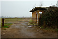 TQ0857 : Entrance to Wisley Airfield, Surrey by Peter Trimming