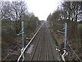 Railway running east from Broseley Bridge