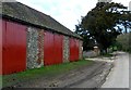 Barn with red doors, Warningcamp