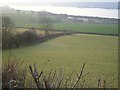 Farmland above the Teign estuary