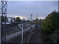 The railway lines and flats from Primrose Hill footbridge