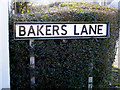 Bakers Lane sign