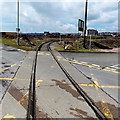 Ungated level crossing, David Davies Road, Barry