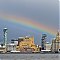 Rainbow over the Liverpool waterfront