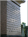 East inscription, Old Meeting House re-interments, Witton Cemetery