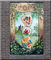 Middle painting in the Diamond Jubilee mural, Abergavenny