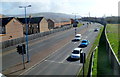 A view across Afan Road from a footbridge, Port Talbot