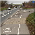 End of cycle route, Bristol Road, Stonehouse