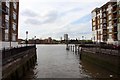 TQ3580 : Former dock entrance by Woolcombes Court by Steve Daniels