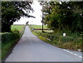 Tre-herbert Road heads NW away from crossroads south of Llandegveth