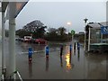 Asda superstore car park in the rain