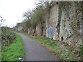 Blocked entrance alongside the River Avon towpath