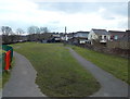 A tongue of grass in an Aberkenfig recreation area