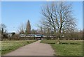 Train from Ipswich crossing Coldham