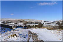 SD9867 : Looking down Scot Gate Lane to Wharfedale by Tim Heaton