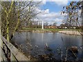 War memorial and pond