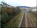 Railway between Treforest and Pontypridd stations