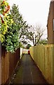 Start of public footpath to Kittiwake Drive, Spennells, Kidderminster