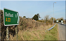 J4570 : Direction sign, Comber (2) by Albert Bridge