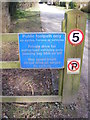 Public footpath sign on High Street footpath