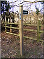 Public footpath sign on High Street footpath