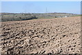 Ploughed field above Penycoed