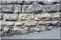 Benchmark on the wall of Mapperley Road at Elm Bank junction