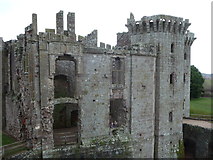 SO4108 : Part of the gatehouse at Raglan Castle by Jeremy Bolwell