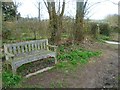 Footpath arrives at Hatt Lane west of Mottisfont