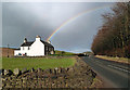 A rainbow over the A6105 near Earlston