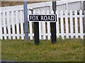 TG2704 : Fox Road sign by Geographer