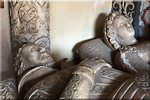 SJ7038 : St Chad's church, Norton-In-Hales - monument to Sir Rowland Cotton & wife (detail 2) by Mike Searle