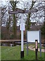 Signpost at the Basingstoke Canal visitor centre.