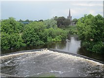 S0524 : Cahir, St Paul's Church, with River Suir in spate by Desmond Ryan