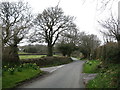 Junction of road to Trumpeter at Green Lane