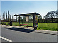 Bus shelter and playing field