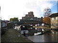 Huddersfield Broad Canal  & Footbridge at Aspley Basin