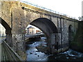 The Rhondda flows under a railway viaduct, Pontypridd