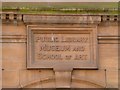 Plaque, Public Library Museum and School of Art