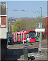 Northbound tram at Gladstone Street