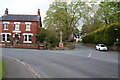 Croston war memorial and the junction of Grape Lane