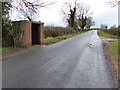 Brick bus shelter on Leire Lane